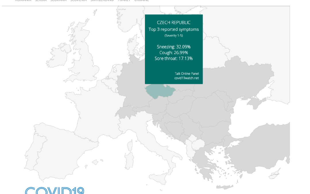 Data Collect & Talk Online Panel představuje unikátní studii s real time interaktivní mapou symptomů COVID-19